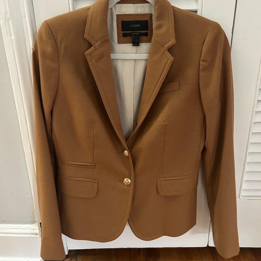 J. Crew Women's Camel Blazer with Gold Buttons